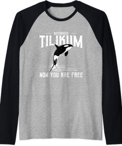 Orca Killer Whale Now You Are Free Tilikum Killer Whale Raglan Baseball Tee